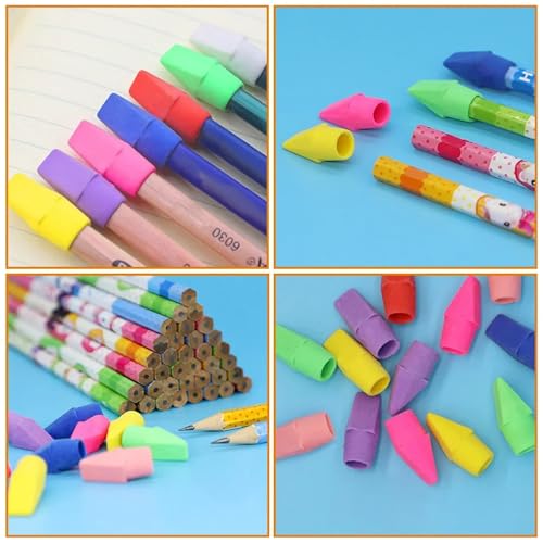 Pencil Top Eraser Caps 150 Pcs Delicate Pencil Topper Erasers TPR Safe Material Reusable Rubbers for Homework Drawing Office Stationery Compact Design