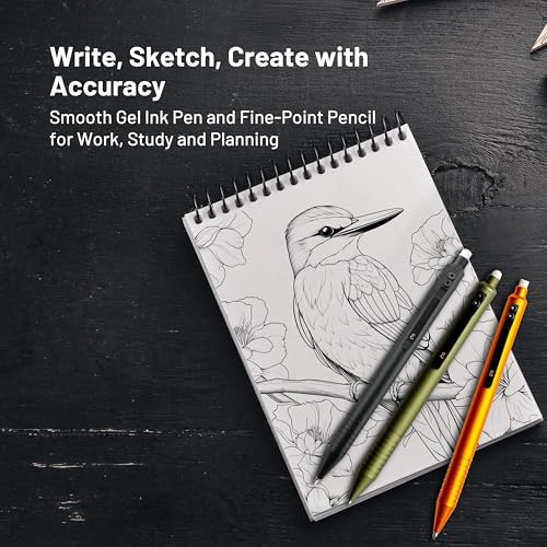 Everyman Crimson Grafton Pen and Pencil Set | Premium EDC Metal Gel Ink Pen + Mechanical Pencil | Refillable Executive Writing Tools for Office, Business, Men’s Gift & Daily Use