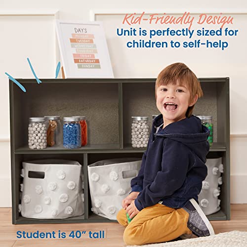 ECR4Kids Streamline 5-Compartment Storage Cabinet, 24in High, Grey Wash