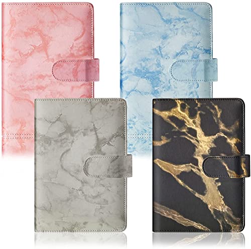 QERTYHKK 4 Pieces A6 Notebook Binder Cover, Refillable 6 Planner Journal Organizers with Magnetic Buckle Closure for Filler Paper