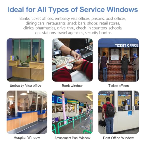 Window Intercom Window Speaker Two Way Intercom Speaker with Mute Function Ticket Counter Interphone for Bank Office Restaurant Hospital Clinic Silver