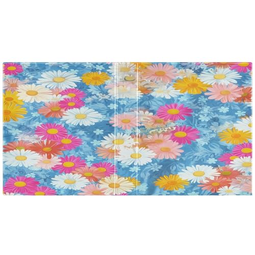Xpdkjwd Quiet Beautiful Chrysanthemum 3 Ring Binder Can Hold 200 Letter Size Binders, Suitable for Home, Office, Dormitory, 2Pcs