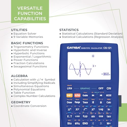 Scientific Calculator with Graphic Functions - Multiple Modes with Intuitive Interface - Perfect for Beginner and Advanced Courses, High School or College
