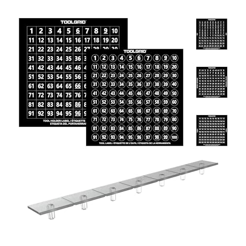 Toolgrid Label and Label Holder - Modular Tool Box Organizer Labels for Socket Organizer, Tool Kit & Wall Panel Organization System - Transparent