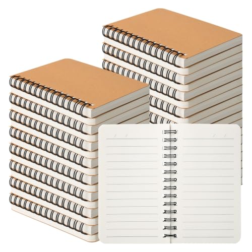 miikoul 60 Pack Spiral Lined Notebooks, 3"×5" 120 Pages for Office Writing