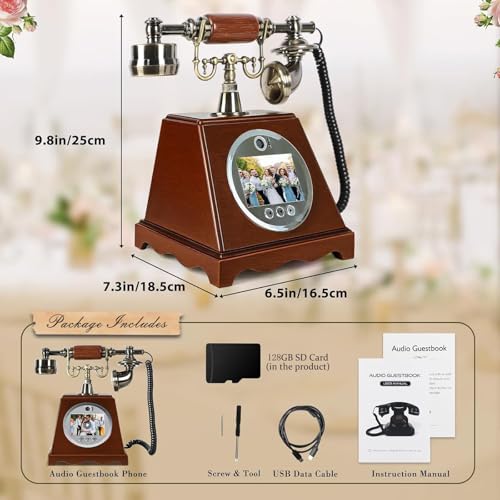 WIANQIAN Video Audio Phone Guestbook, Creative Record Audio GuestBook B