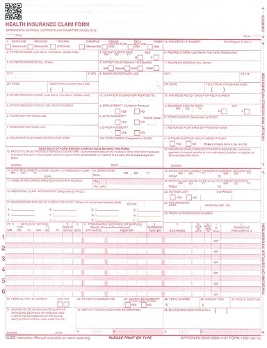CMS-1500 Laser Printer Medical Claims Form, New Medicare Approved (2/12) - 2000 Sheets