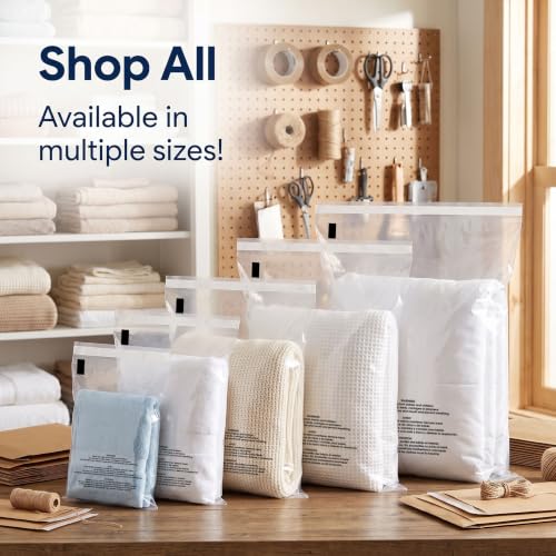 14" X 20" (500 Count) Self Seal Clear Poly Bags with Suffocation Warning