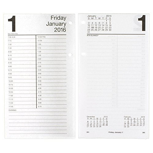 AT-A-GLANCE Daily Desk Calendar 2016 Refill, Large, 12 Months, 4.5 x 8 Inch Page Size (E21050)