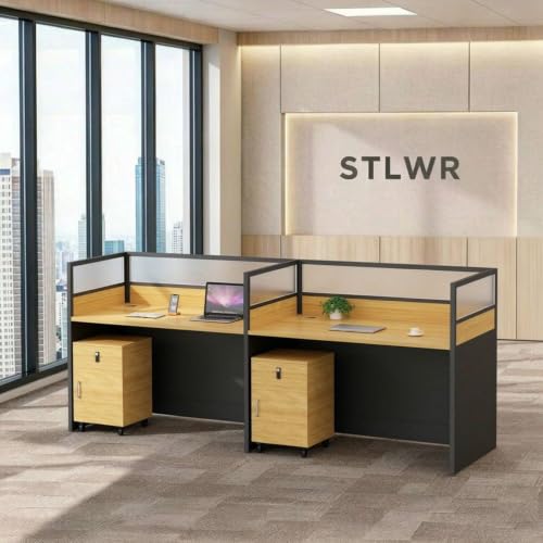 STLWR Office Cubicle Desk with Privacy Partition