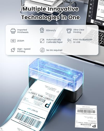 Phomemo Bluetooth Shipping Label Printer,241BT Label Printer & 20Pcs Labels