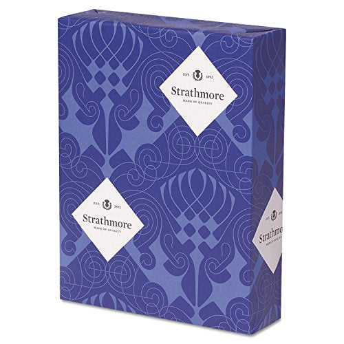 Strathmore Writing 25% Cotton Stationery Paper Wove Finish Natural White Shade Watermarked, 24 lb 8.5x11 Inch 500 Sheets/Ream - Sold as 1 Ream (300033)