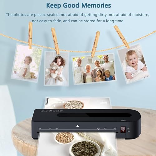 KEhtu A4 Laminator Machine, Electric Laminating Machine, 2 Min Fast Preheat, 320mm/min, 115~145℃ Intelligent Temperature Control, ABS One-Click Film Ejection, for Home Office School Business