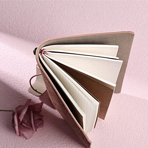 QERTYHKK A6 Refillable Planner Leather Travel Journal Notebook-Embossed Pocket Diary -Gift for Girls,Women,Mom, Daughter (192 Pages)