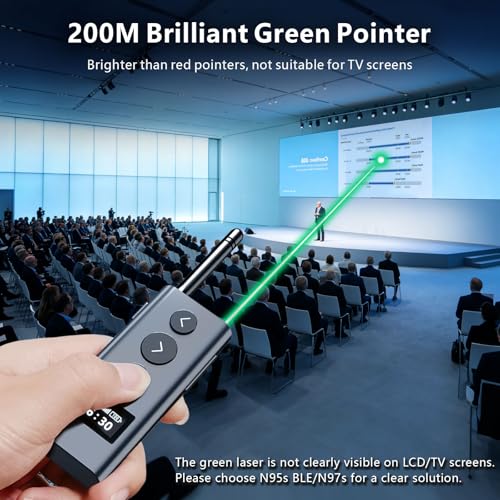 800M Long Range Presentation Clicker, Green Laser Presenter for PowerPoint