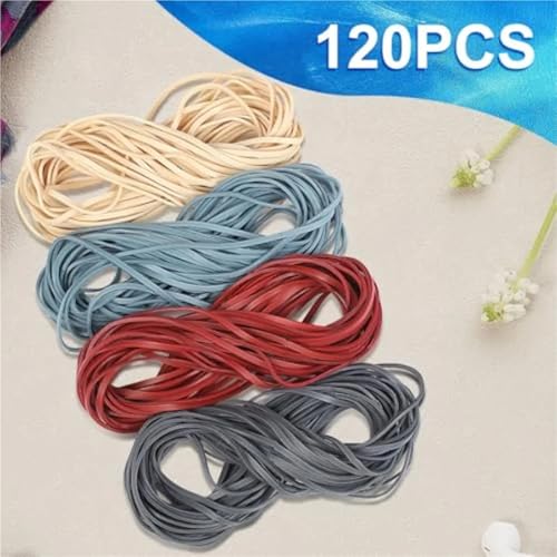 Silicone Rubber Bands Large Rubber Bands 120 Pcs 7x1/8 Ihes Assorted Colors Office Supplies