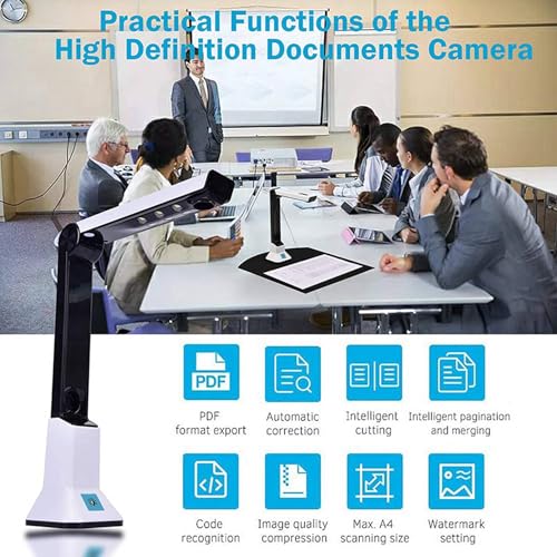 Kopinma Document Camera for Teachers, Portable USB Document Camera Scanner with Stand 8MP HD A4 Format Cam Photo Scanner