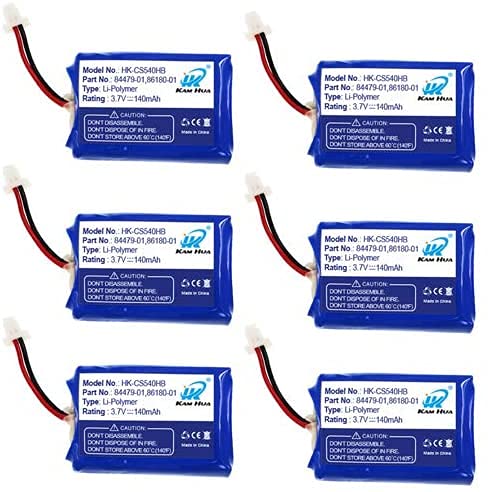 KH KAM HUA CS540, C054 Replacement Battery, KAMHUA 84479-01, 86180-01 Replacement Battery for Plantronics CS540, C054 Headset (Pack of 6)