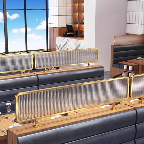 Glass Partition for Restaurant Area 30/50 Cm Height Matte Striped Glass Restaurant Countertop Tabletop Partitions Decoration(50x110cm)