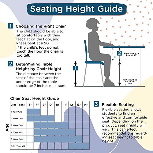 Children’s Factory MyPosture Plus 12" Chair, Tan with Chrome Legs, 2 Pack, Stackable Ergonomic Seating Solution for Classrooms and Homeschools
