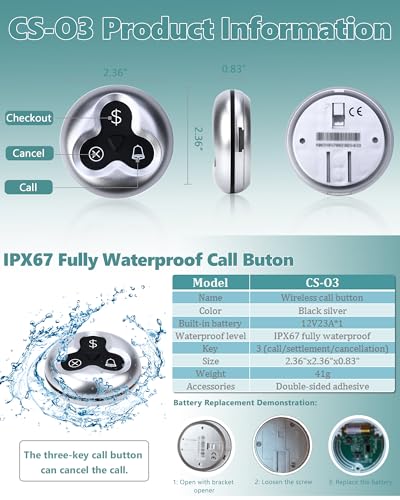 Wireless Calling System Waiter Service System Restaurant Table Call System for Restaurant Cafe Hospital Factory Office