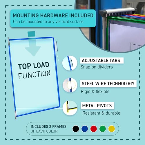 Tarifold Wall Mount Reference System, 10 Pockets, Expandable, Assorted