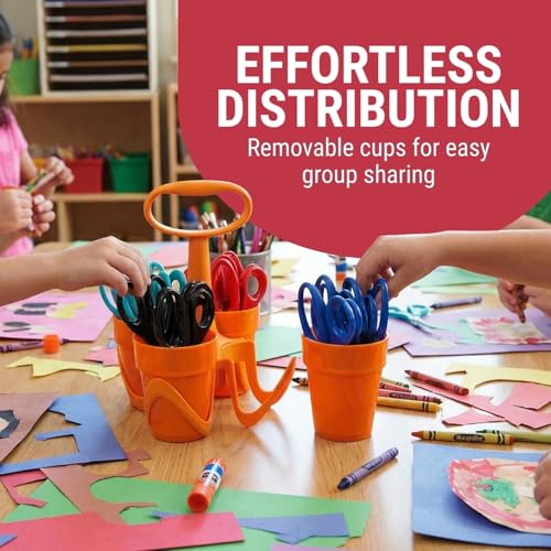Fiskars Pointed-Tip Scissors Classpack Caddy Set - Assorted Colors, Ideal for Ages 4 & Up, Classroom Supplies, & Kids' Arts & Crafts