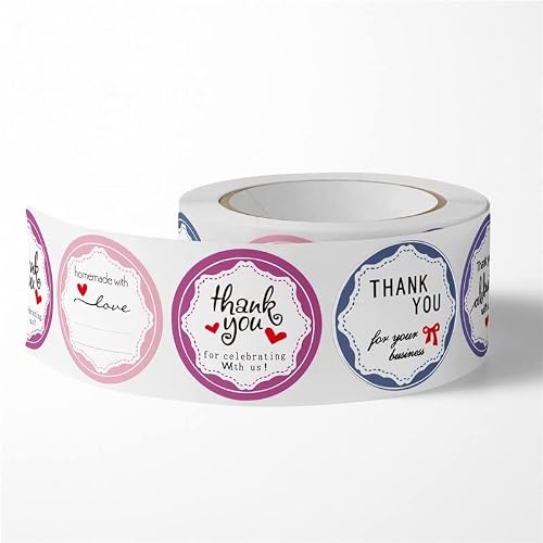 VIAENKFG Thank You Sticker Gift Box Decoration Handmade Baking Small Business Sealing