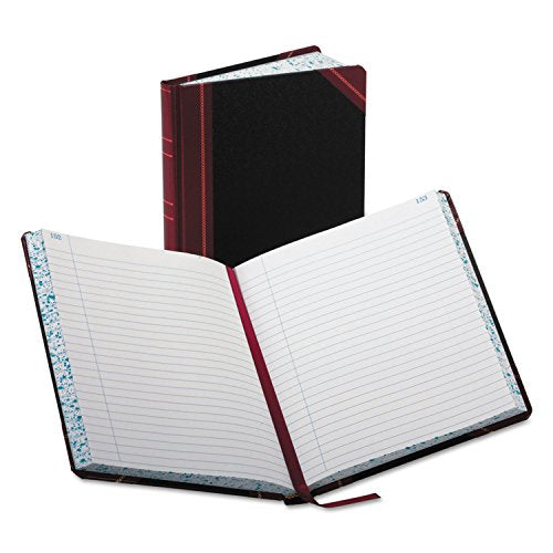Boorum & Pease 38300R Record Book, Ruled, 300 Pages, 9-5/8-Inch x7-5/8-Inch, Black/Red