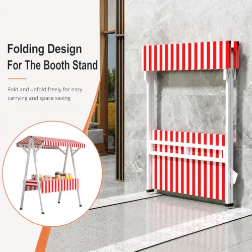 Mobile Outdoor Vendor Booth, Foldable Market Stand with Lockable Wheels & Canopy for Pop-Up Retail and Events(Purple,160cm/63in)