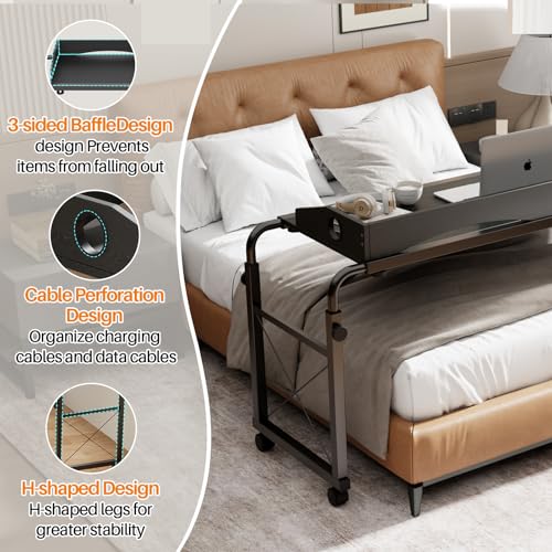 55" Laptop Desk for Bed, Adjustable Height & Length Laptop Bed Table