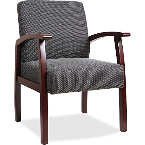 Lorell Deluxe Guest Chair, Mahogany/Charcoal