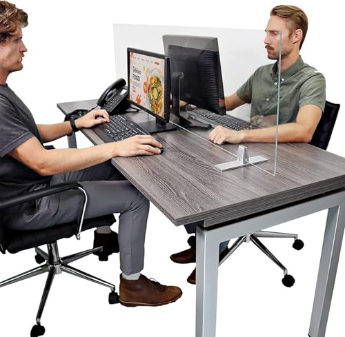 OBEX Acrylic Free Standing Screen, Divider for Desk Privacy Home & Office Partitions for Table Top Workstation, Portable Cubicle Panel for Work, 12" x 72", Clear