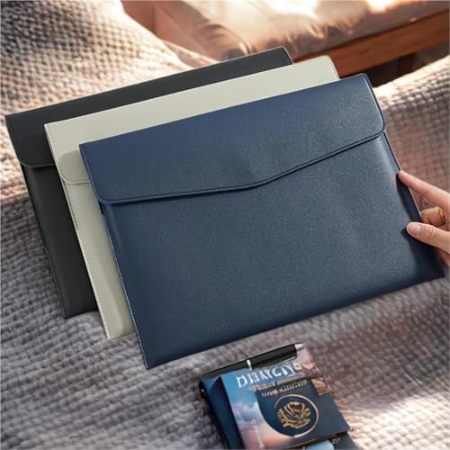 Expanding File Folder 5/10pcs Stylish A4 Folder with Snap Closure Office Accessories Smooth Textured Finish Ideal for Business Professionals(Blue,10pcs)