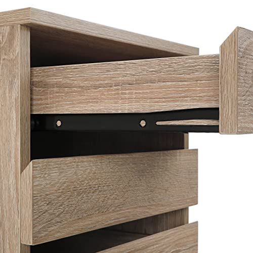OSP Home Furnishings Holly 4-Drawer Mobile Storage Cart for Home Office, River Tan Oak Finish