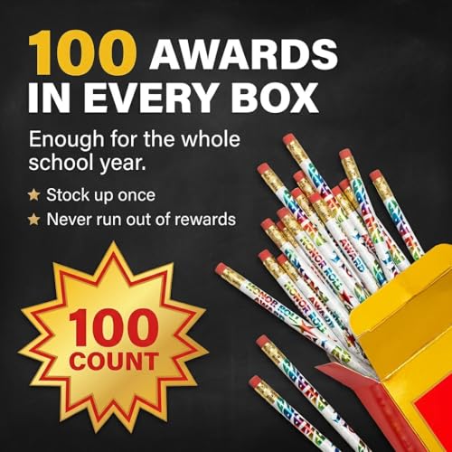 Anderson's, Honor Roll Award Pencils, Set of 100, School Pencils, Student Awards, Recognition