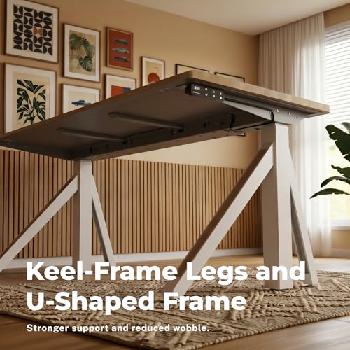 Dezctop Revon Pro Adjustable Standing Desk, 47x27.6in, Oak