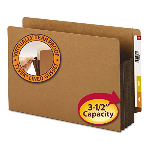Smead 74681 3 1/2-Inch Exp File Pockets Straight Tab Legal Brown 10/Box