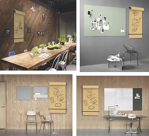 ZOCWJK Kraft Paper Roll Display Office/Studio Note Paper Dispenser with Cutting Bar, Wall Mount Kraft Paper Roll Holder, for to-Do Lists for Office Coffee Shop,Steel Frame Wide-67cm/26.3in