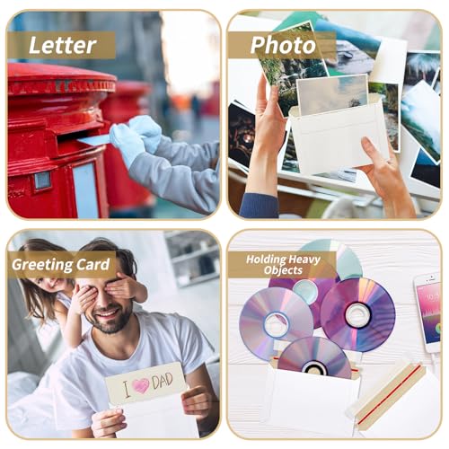 Ayearparty 500Pcs Rigid Photo Mailers 6.5 x 4.5Inch Shipping Envelope Bulk