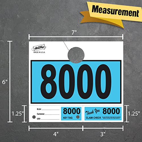 Versa-Tags Blue 3-Part Dispatch Hang Tags, 3000 Count, 7000-9999