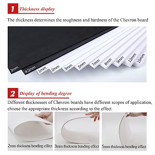 5 Pack White PVC Foam Board Sheets(0.8x40x60cm)