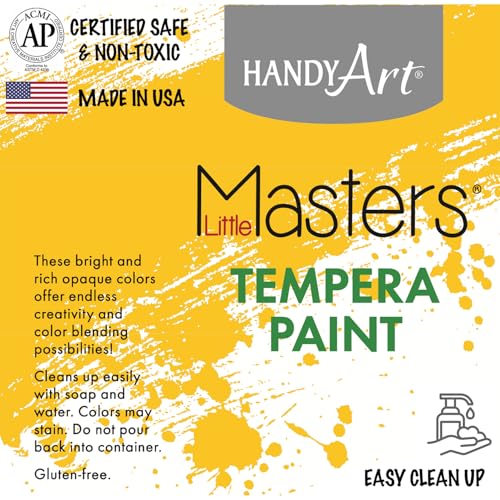 Handy Art Little Masters Tempera Paint, 16 oz Bottles, 6 Primary Colors