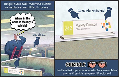 Acrylic Desk Name plate holder for Office cubicle | Personalized Sign holder Cubicle Accessories (Pack of 12)