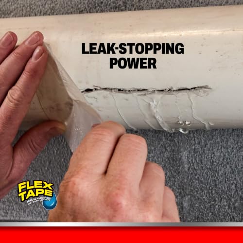 Flex Tape Strong Rubberized Waterproof Tape, Clear, 8 in x 25 ft, 1-Pack