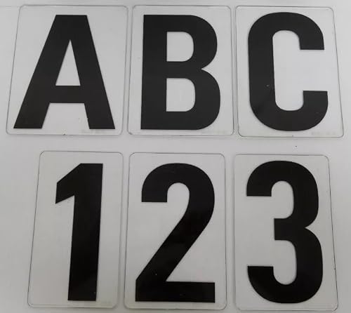 Changeable Outdoor Marquee Rigid Sign Letters | 6″ on 7″ | Acrylic | Block Font | Black Letters/Red Numbers | 288 Count Set