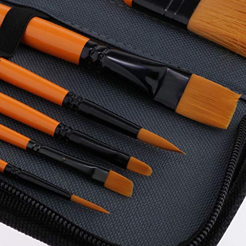 UOHLCX HBJWOV Paintbrushes Set, 10Pcs Nylon Hair Brushes for Acrylic Oil Watercolor Artist