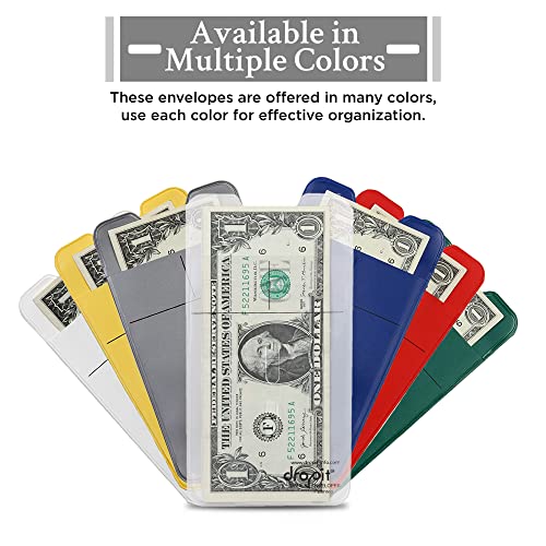 UBICON Reusable Vinyl Safe Deposit Envelope, Yellow, Size 50