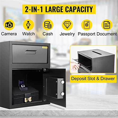 SDVantage Electronic Safe Money Box Digital Deposit Slot with Drawer Secret Hidden Safe Code Lock 2 Keys Piggy Bank for Home Office，D