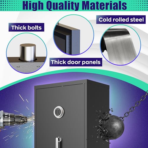 Eltean 14-15 Large Gun Safe for Rifles and Pistols,Gun Cabinet with Quick-Access Digital Lock and Adjustable Gun Racks,Rifle Safes for Home with 4 Adjustable Shelves and 4 Holsters